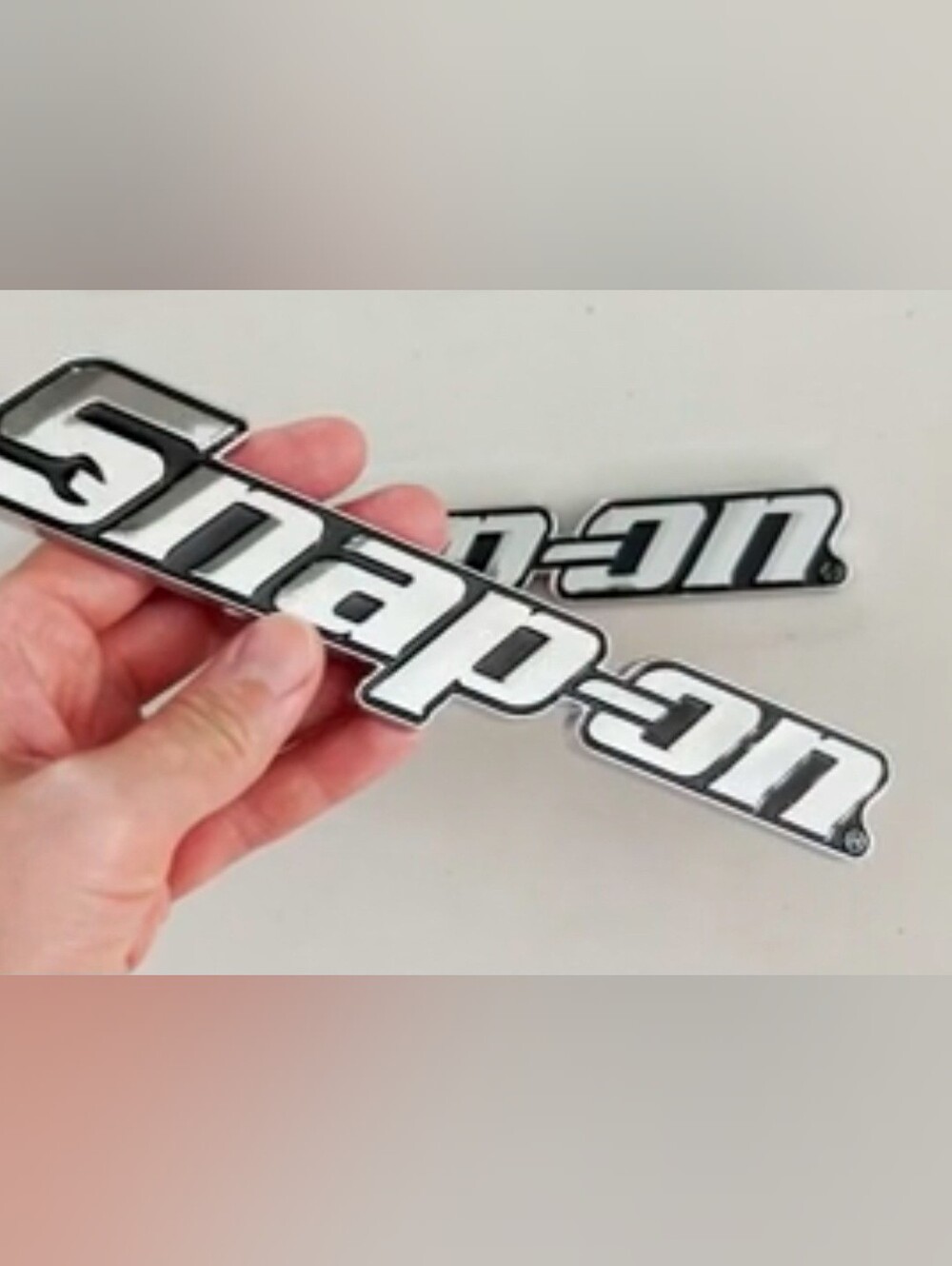One Snap-on Tools Emblem Badge Adhesive Back Various Colors Apprx 8"
